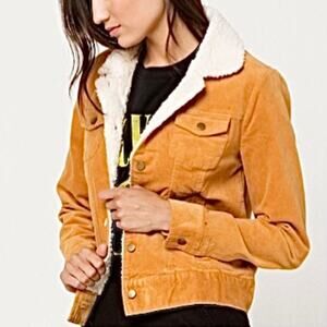 Others Follow Camel Sequoia Corduroy Women’s Jacket Sherpa Details, Size XS
